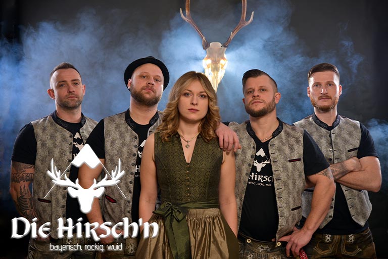 Gruppenfoto von Bayerns wildeste Partyband - Die Hirsch'n
