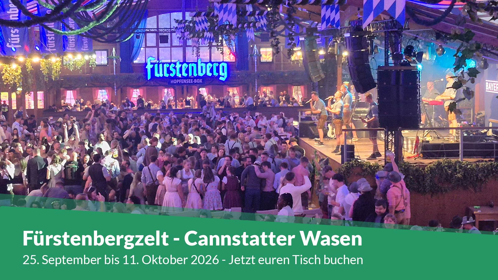 Das Fürstenbergzelt von innen auf der Cannstatter Wasen